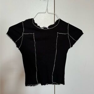 Reformation Contrast Seam Crop Top